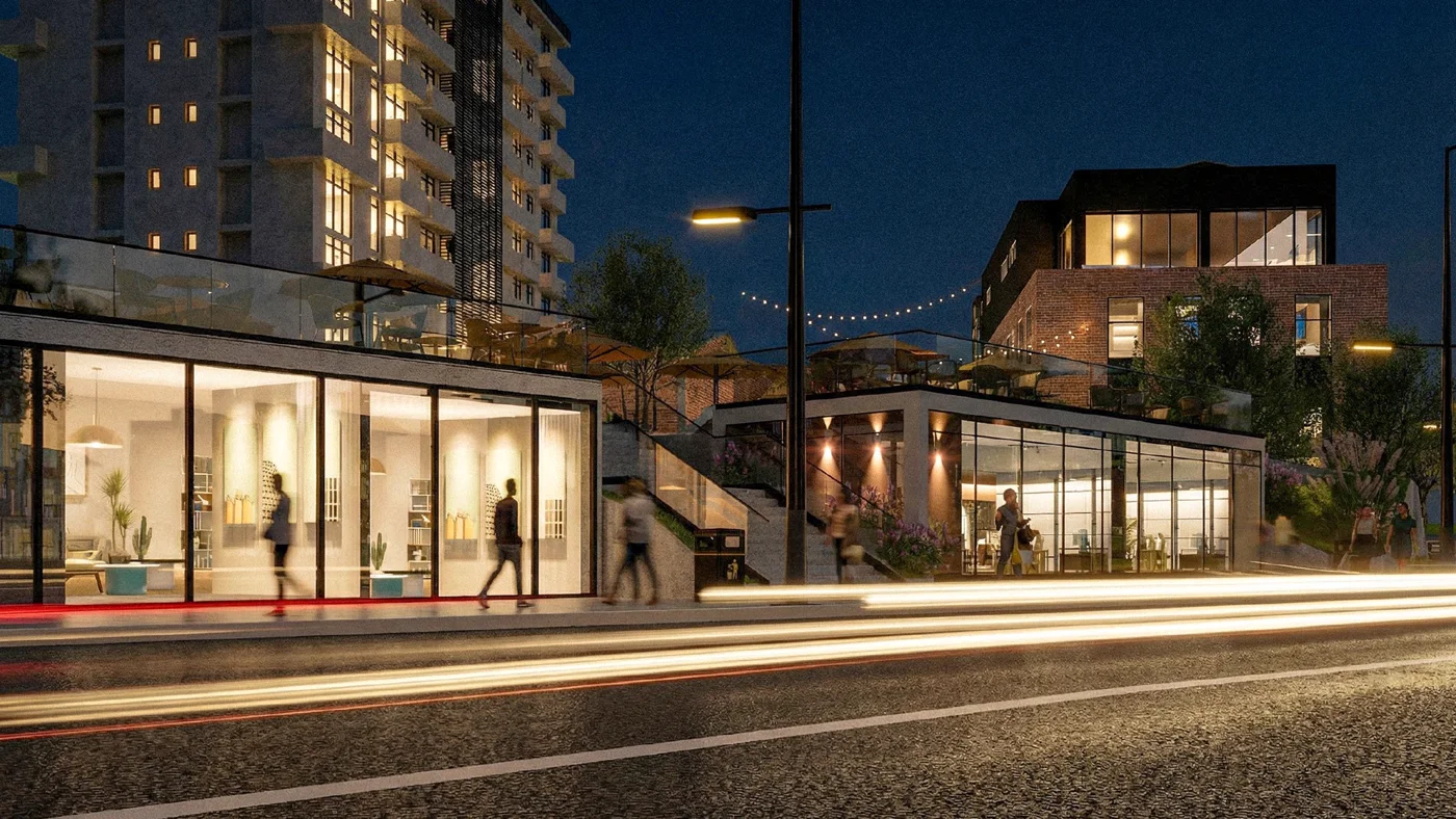 Retail frontage — night